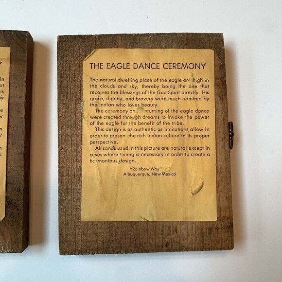 The Eagle Dance Ceremony Sand Art on Wood Pictures Pair - Picture 8 of 8